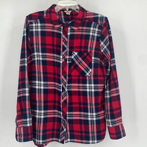 Woolrich Red&Black Plaid Btn Front Flannel Shirt L